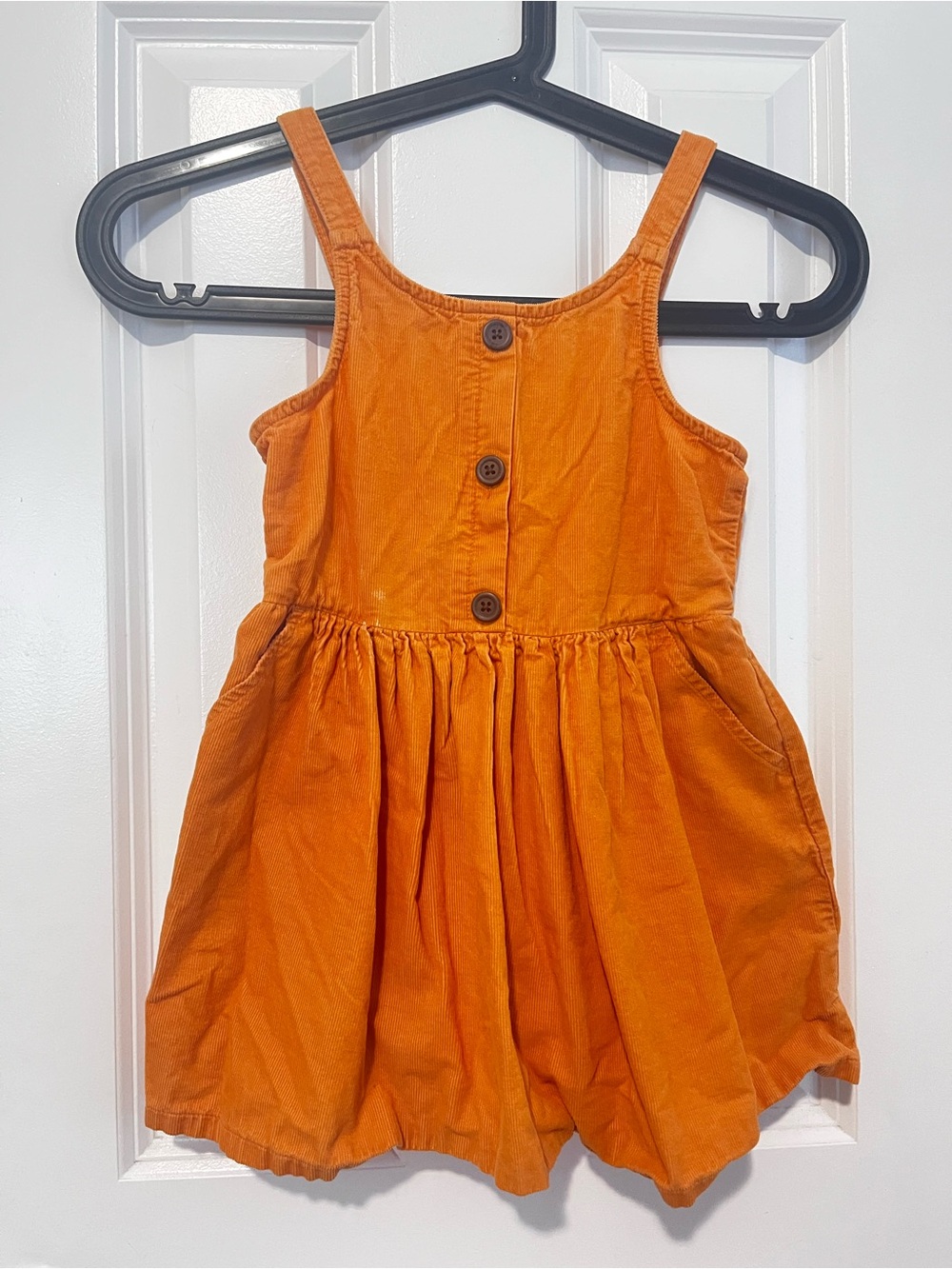 Cat & Jack Orange Button-Front Cotton Pinafore Dress
